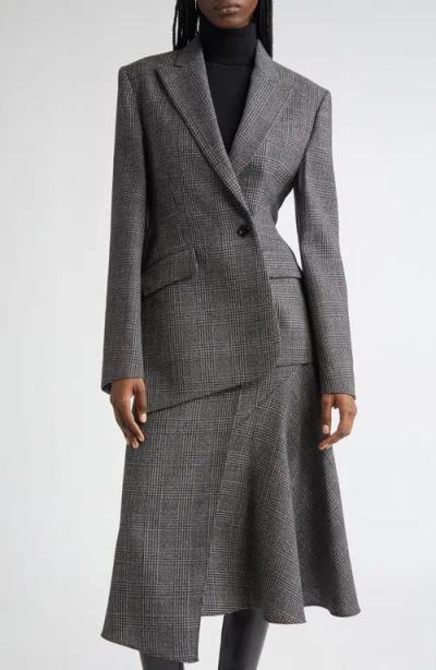 Michael Kors Collection Asymmetric Virgin Wool Blazer In Gray