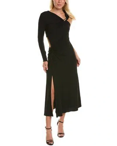 Pre-owned Michael Kors Collection Asymmetrical Midi Dress Women's In Black