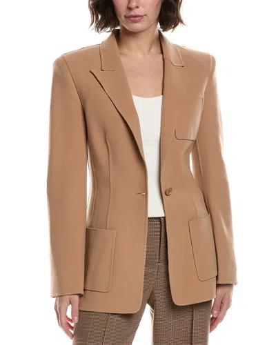 Michael Kors Collection Barathea Wool-blend Jacket In Brown