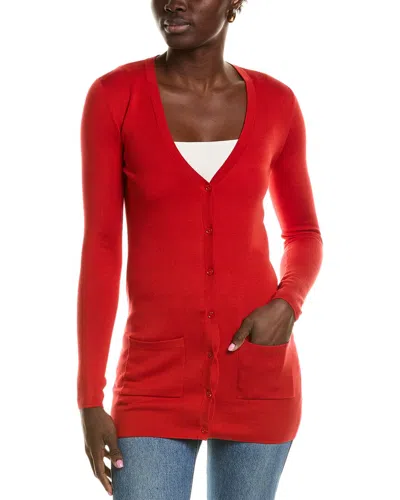 Michael Kors Collection Bette Silk-blend Cardigan In Red
