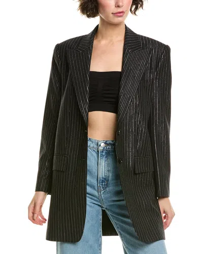 Michael Kors Collection Boyfriend Wool & Silk-blend Blazer In Black