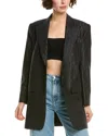 Michael Kors Collection Boyfriend Wool & Silk-blend Blazer In Black