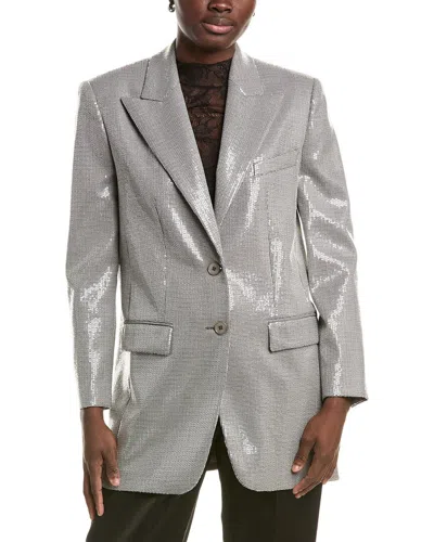 Michael Kors Collection Boyfriend Wool-blend Blazer In Gray