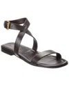 Michael Kors Collection Bridgette Leather Sandal In Brown