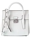 Michael Kors Collection Campbell Mini Croc-embossed Leather Satchel In White