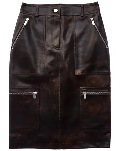 MICHAEL KORS MICHAEL KORS COLLECTION CARGO LEATHER PENCIL SKIRT