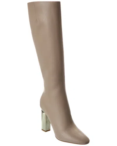 Michael Kors Collection Carly Runway Leather Long Boot In Gray
