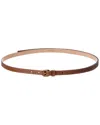 Michael Kors Collection Carolyn Croc-embossed Leather Belt In Brown