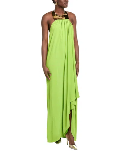 Michael Kors Collection Cascade Necklace Gown In Green