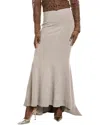 Michael Kors Collection Cashmere-blend Fishtail Maxi Skirt In Gray