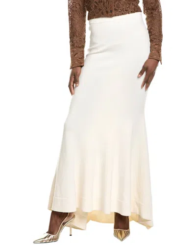 Michael Kors Collection Cashmere-blend Fishtail Maxi Skirt In White