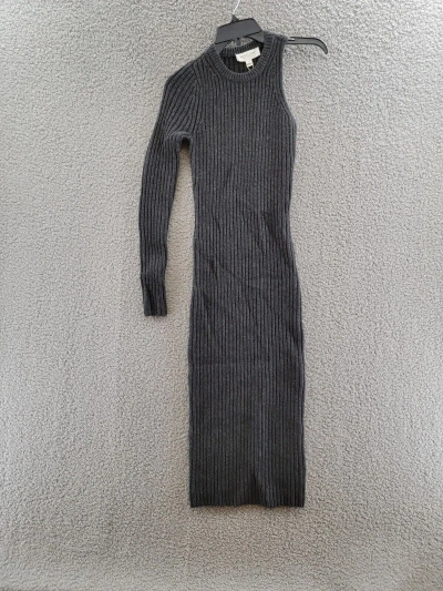 Pre-owned Michael Kors Collection Cashmere Blend One Sleeve Dress Women's Xs Charcoal Mel In Gray