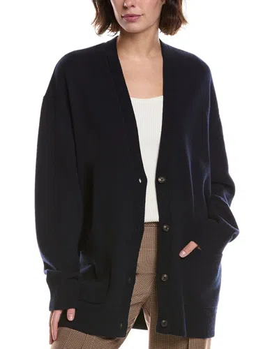 Michael Kors Collection Cashmere Oversized Cardigan In Blue