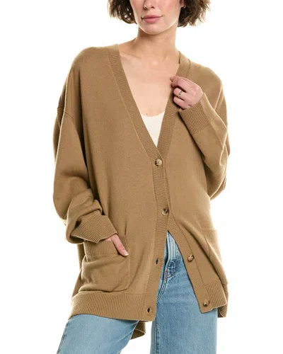 Michael Kors Collection Cashmere Oversized Cardigan In Brown