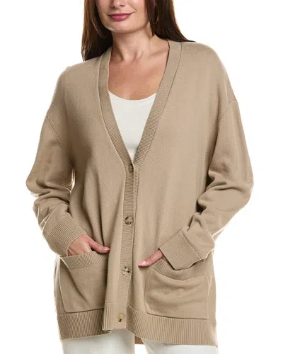Michael Kors Collection Cashmere Oversized Cardigan In Brown