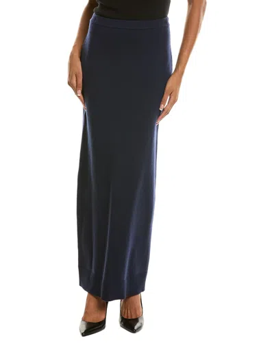 Michael Kors Collection Cashmere-blend Back Slit Maxi Skirt In Blue