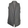 Michael Kors Collection Check Print Vest In Grey Wool In Grey