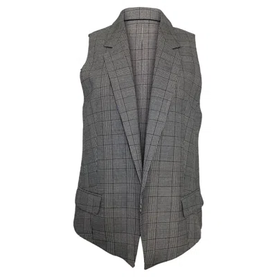 Michael Kors Collection Check Print Vest In Grey Wool