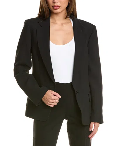Michael Kors Collection Crepe Sable Cutaway Jacket In Black