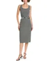 Michael Kors Collection Crepe Sheath Dress In Gray
