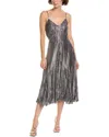 Michael Kors Collection Crushed Silk-blend Slip Dress In Gray