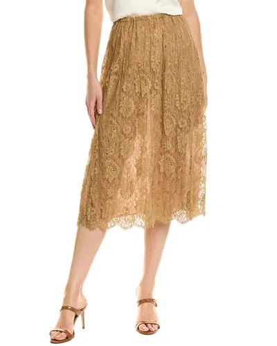 Michael Kors Collection Crushed Silk-blend Slip Skirt In Brown