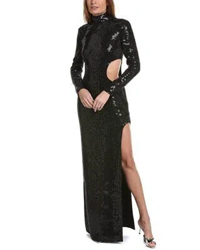 Pre-owned Michael Kors Collection Crystal Embellished Gown Women's In Black