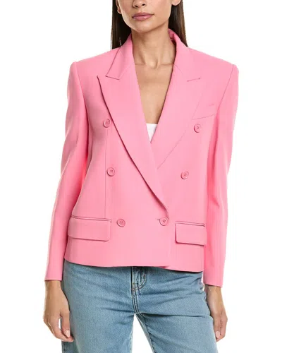 Michael Kors Collection Cutoff Silk-blend Blazer In Pink