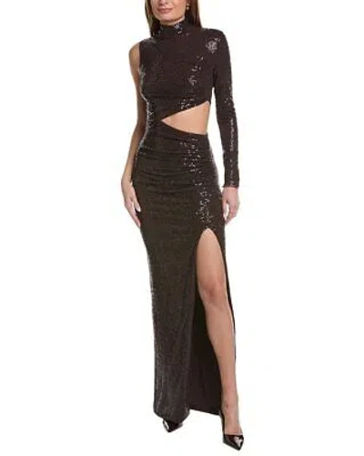 Pre-owned Michael Kors Collection Cutout Sequin Gown Women's In Brown
