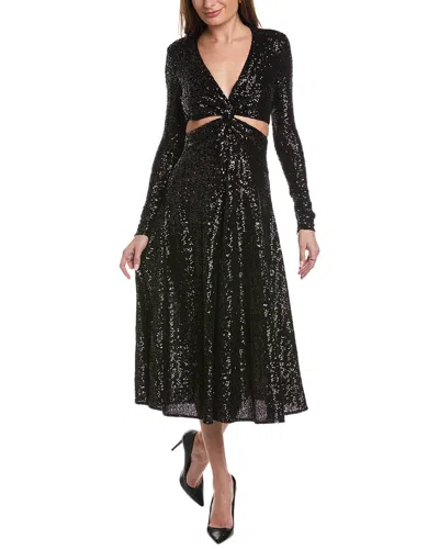 Michael Kors Cutout Sequin Midi Dress In Black