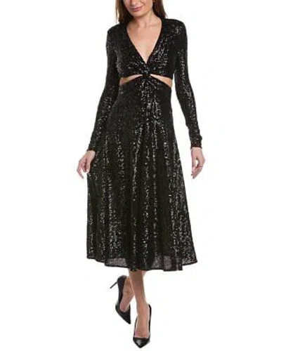 Pre-owned Michael Kors Collection Cutout Sequin Midi Dress Women's In Black