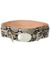Michael Kors Collection Double Buckle Snake-embossed Leather Hip Belt