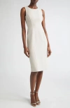 Michael Kors Collection Double Face Stretch Crepe Sheath Dress In White