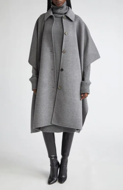 MICHAEL KORS MICHAEL KORS COLLECTION DOUBLE FACE WOOL MELTON PONCHO COAT