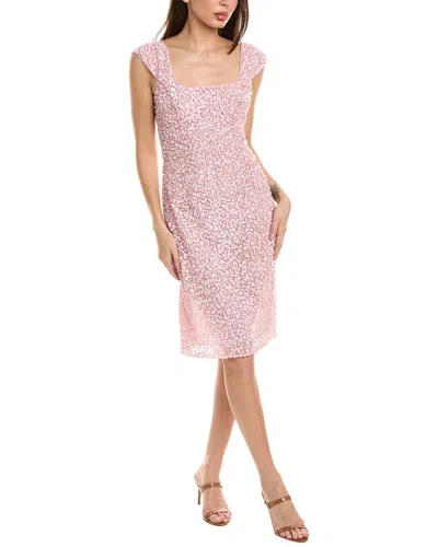 Michael Kors Collection Embellished Cap Sleeve Sheath Dress In Pink