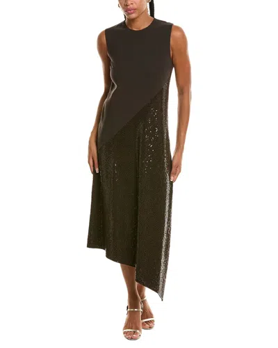 Michael Kors Collection Embellished Shift Dress In Brown