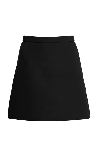 Michael Kors Collection Flared Cotton-blend Mini Skirt In Black