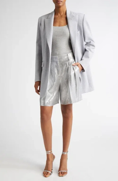 Michael Kors Collection Fleece Boyfriend Blazer In Pearl Melange