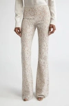 Michael Kors Collection Floral Lace Bootleg Pants In Neutral