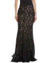 Michael Kors Collection Floral Lace Fishtail Skirt In Black