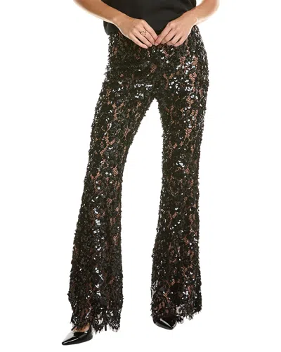 Michael Kors Collection Floral Lace Silk-lined Bootcut Pant In Black