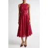 Michael Kors Floral Lace Dress In Raspberry
