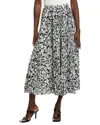 Michael Kors Collection Floral Poplin Skirt In White