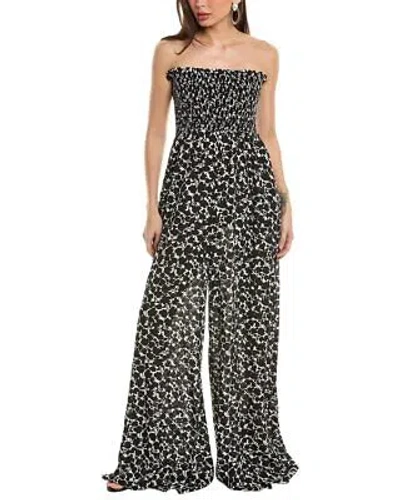 Pre-owned Michael Kors Collection Floral Silk Jumpsuit Women's In Black