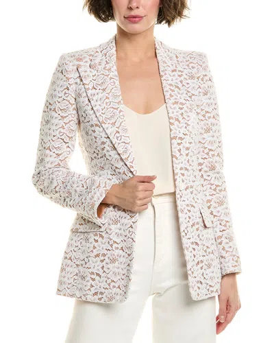 Michael Kors Collection Georgina Corded Floral Lace Silk-lined Blazer In Neutral