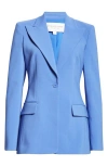 Michael Kors Collection Georgina One-button Virgin Wool Blend Blazer In Azure