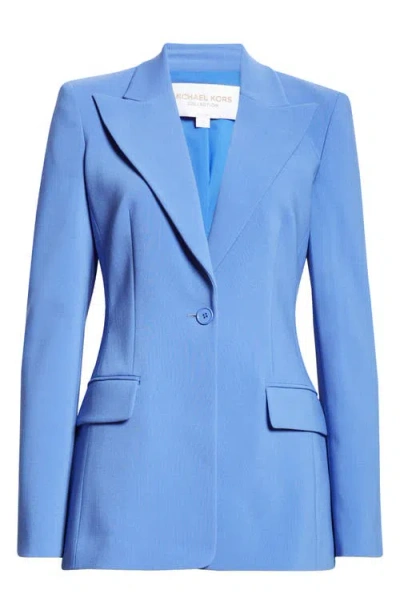 Michael Kors Collection Stretch Virgin Wool Blazer In Blue