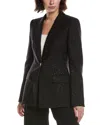 Michael Kors Collection Georgina Wool & Silk-blend Jacket In Black