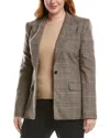 Michael Kors Collection Georgina Wool-blend Blazer In Brown