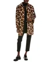 Michael Kors Collection Giraffe Haircalf Coat In Brown